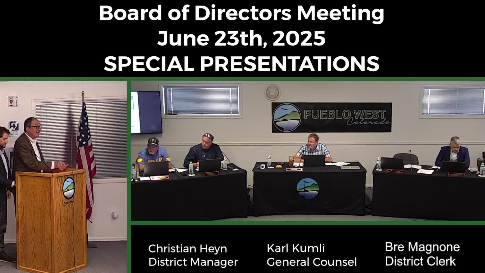 Lobbyists brief Pueblo West board on 2025 session: vegetative‑fuel law passed; several bills amended or postponed