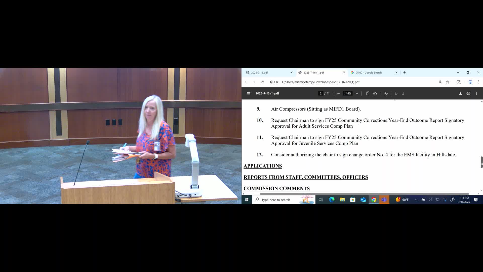 Commission signs KDOC FY'25 outcome reports for adult and juvenile community corrections