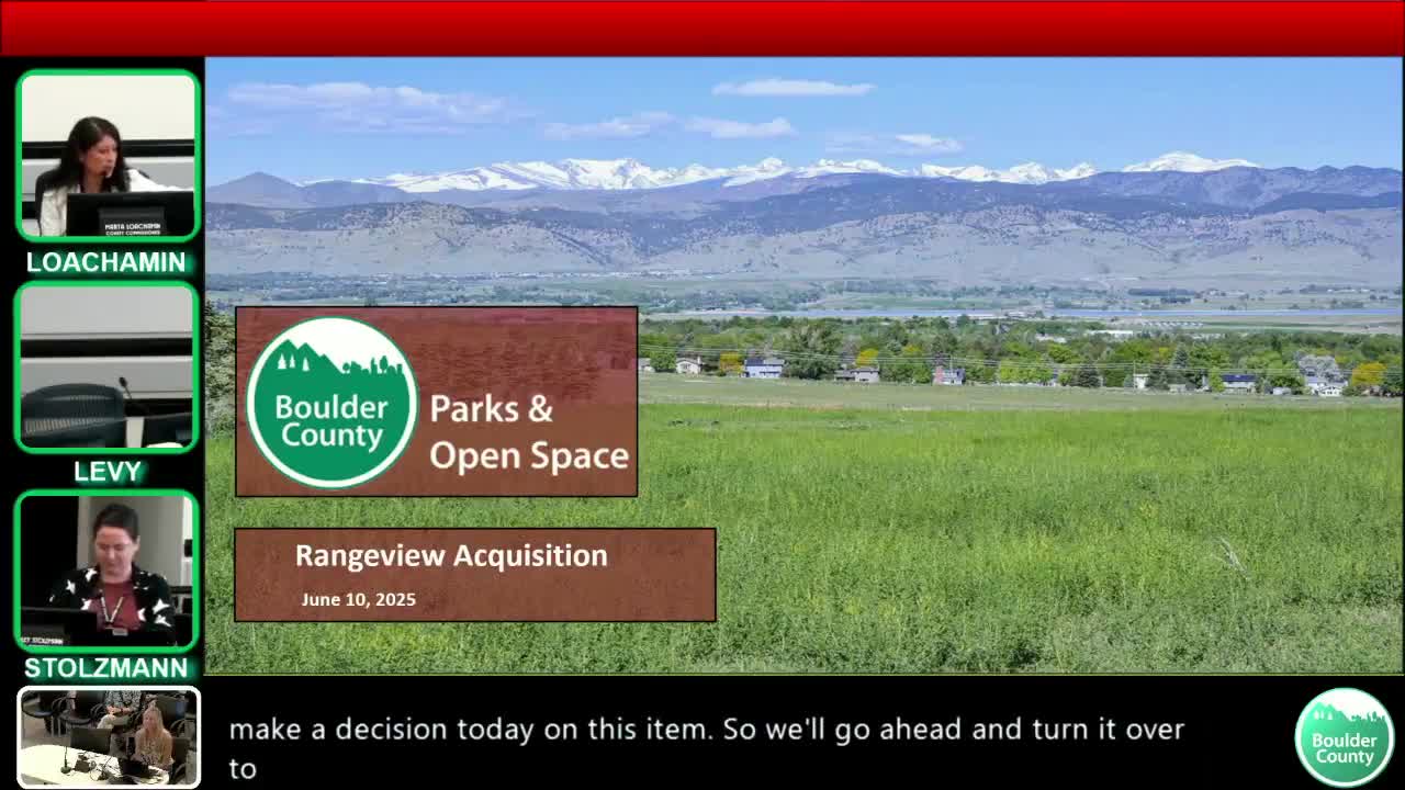 Commissioners approve purchase of 20-acre Range View parcel to expand open space