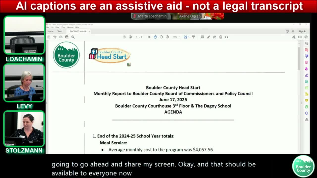 Boulder County Head Start ends 2024–25 nearly fully enrolled, plans $1.56M funding application; one federal finding remains open