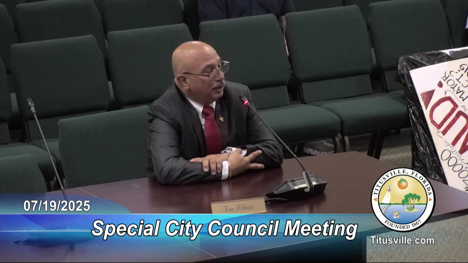 Public Backs City Manager Abate Amid Challenges in Titusville Growth