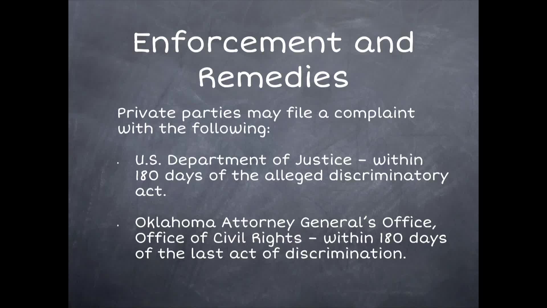 US Department of Justice Allows Private Complaints Within 180 Days of Discrimination