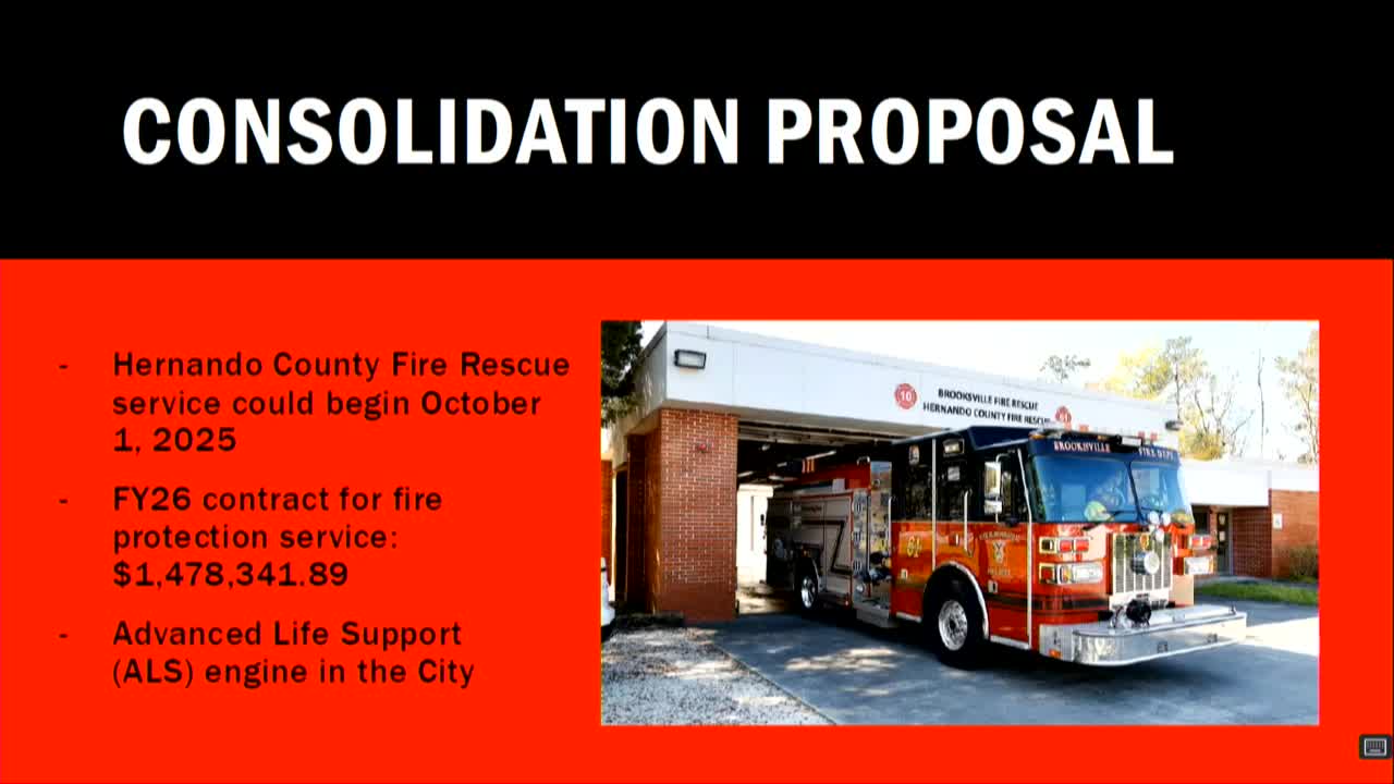 Fire Chief Presents Brooksville Consolidation Plans with County EMS Services