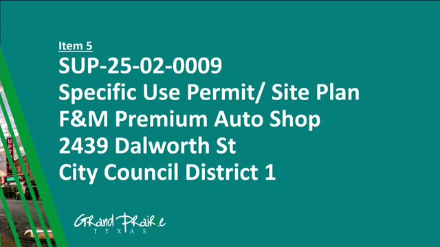 Dallas Applicant Proposes New Auto Paint Shop on Dalworth Street