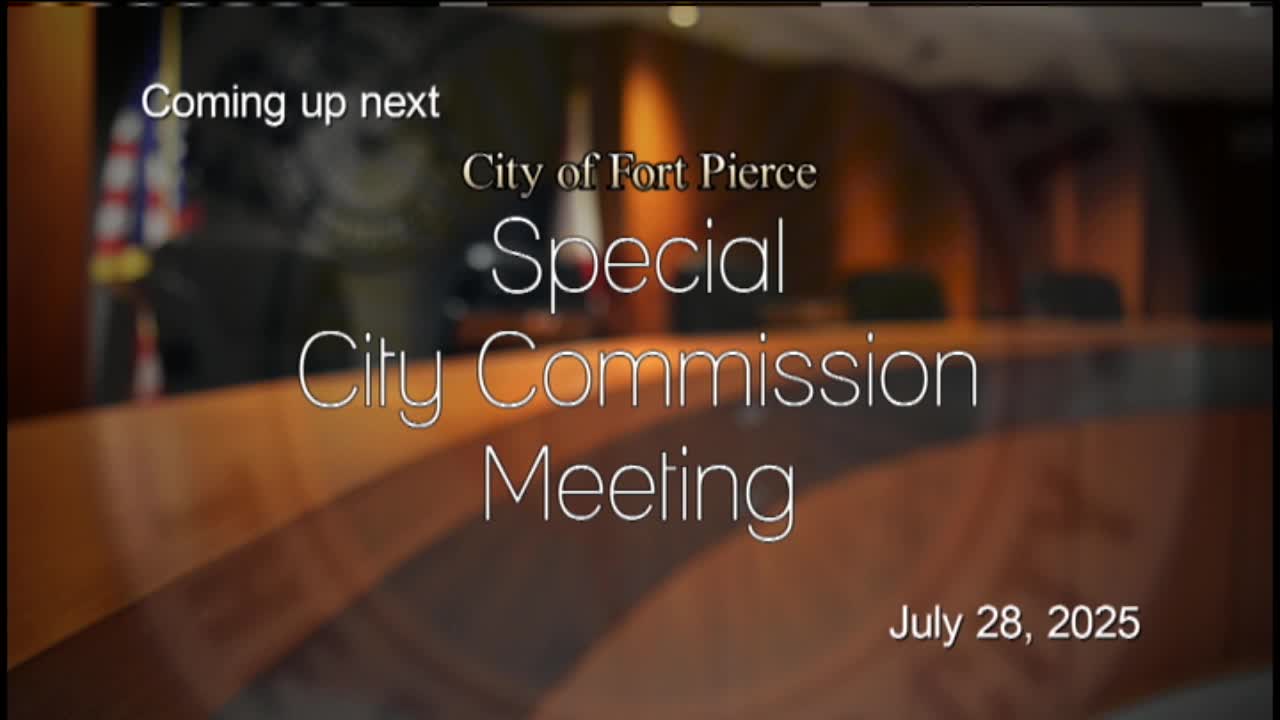 Fort Pierce City Commission Discusses Filling District 2 Seat After Taylor's Resignation