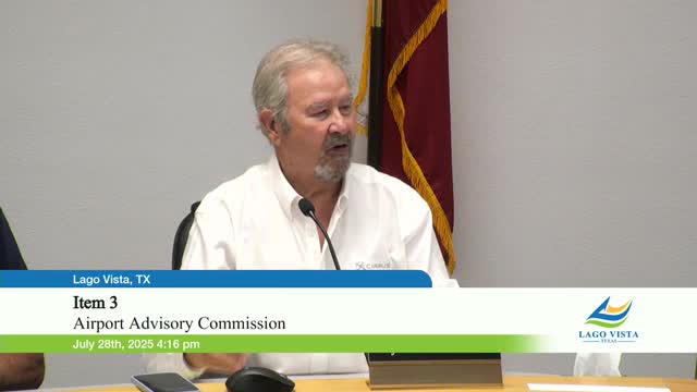 Lago Vista City Council Updates Airport Funding and Maintenance Strategy with TxDOT and FAA