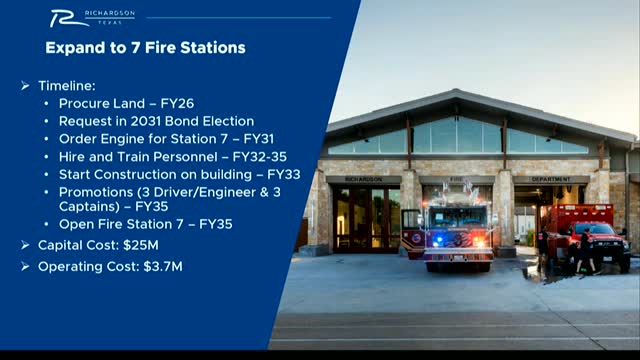 City Council Plans 10-Year Timeline for New Fire Station and Funding Strategy