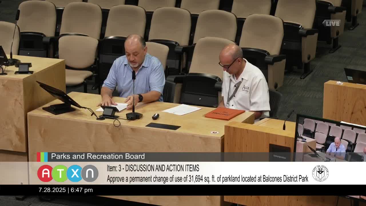 Austin Water seeks approval for odor control facility in Balcones District Park