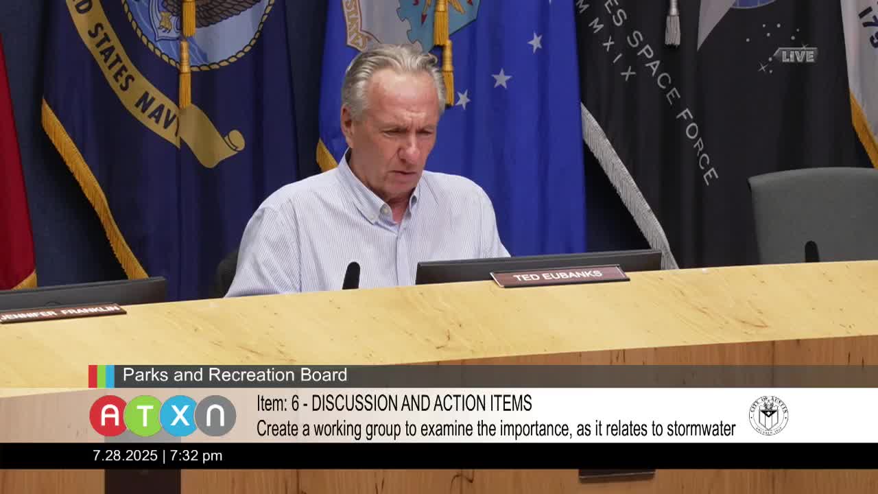 Austin Park Board Establishes Working Group on Stormwater and Parkland Management