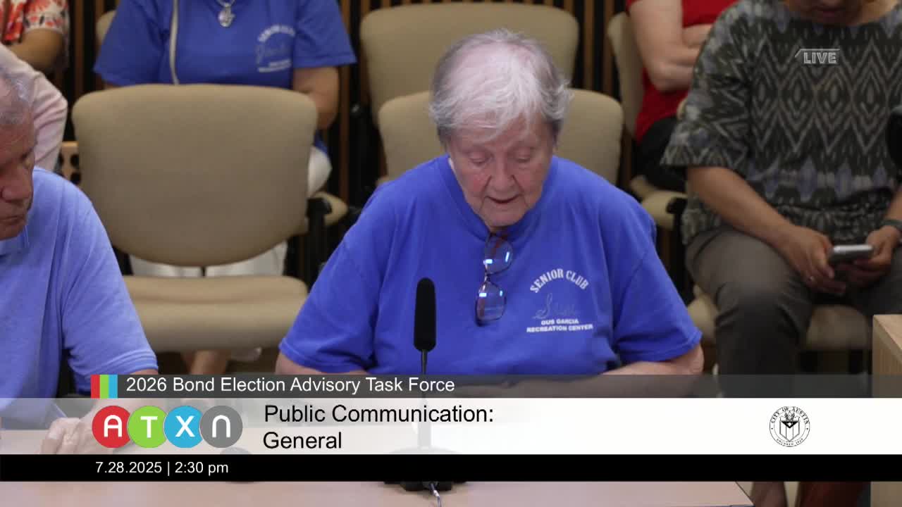 Austin seniors advocate for dedicated activity center during city bond discussions