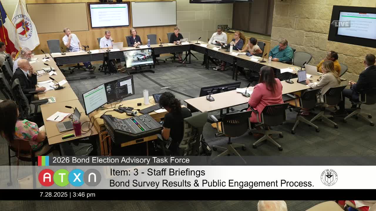 Austin Task Force Discusses Community Input for 2026 Bond Program Recommendations