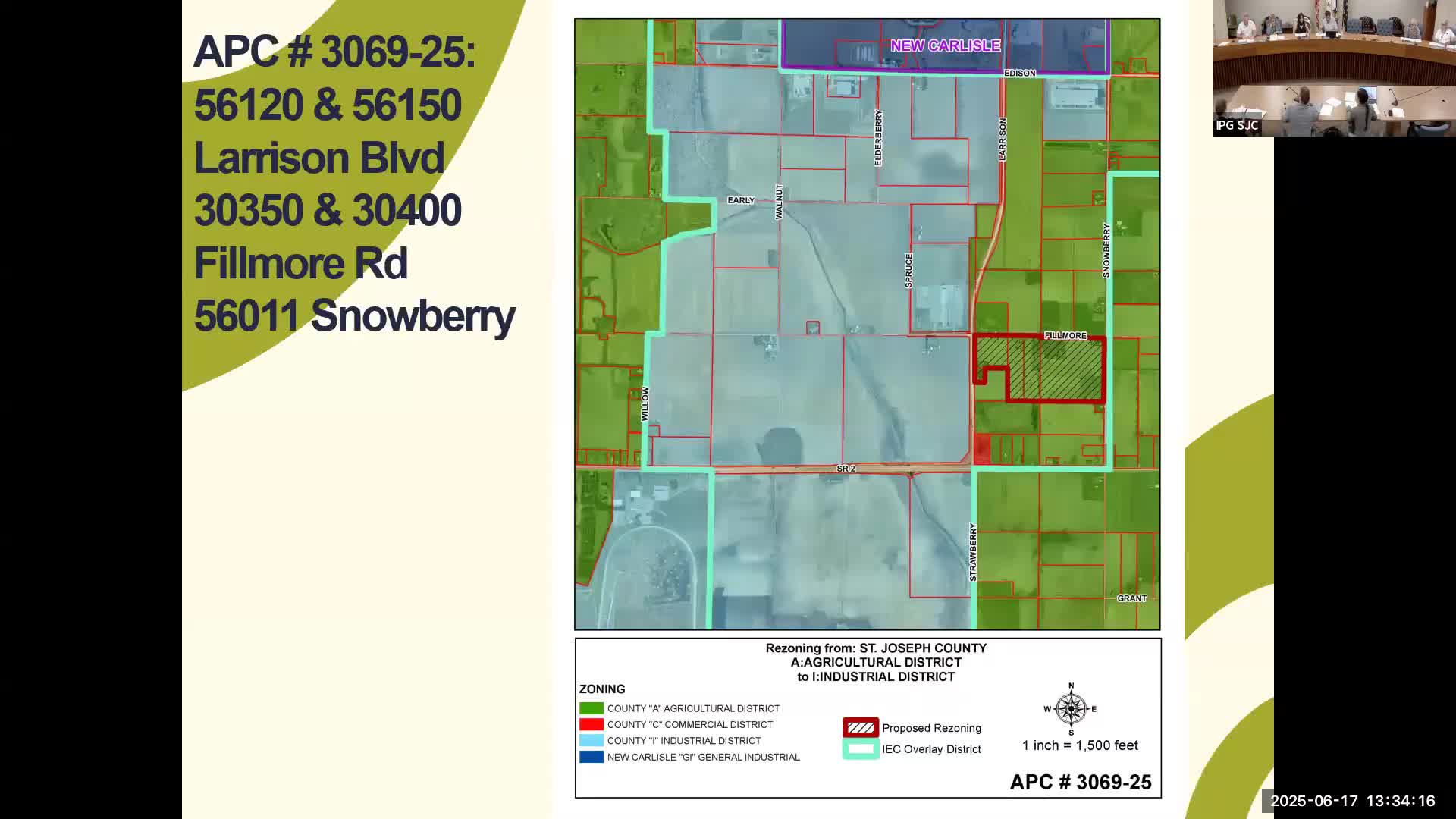 APC sends favorable recommendation to county council to rezone parcels near Fillmore and Larson for industrial use