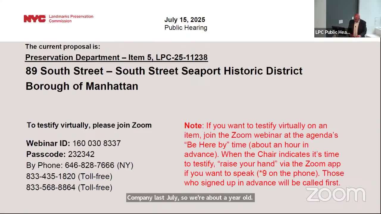 Landmarks hears plan for seasonal tent over Pier 17 rooftop; commissioners ask for design refinements