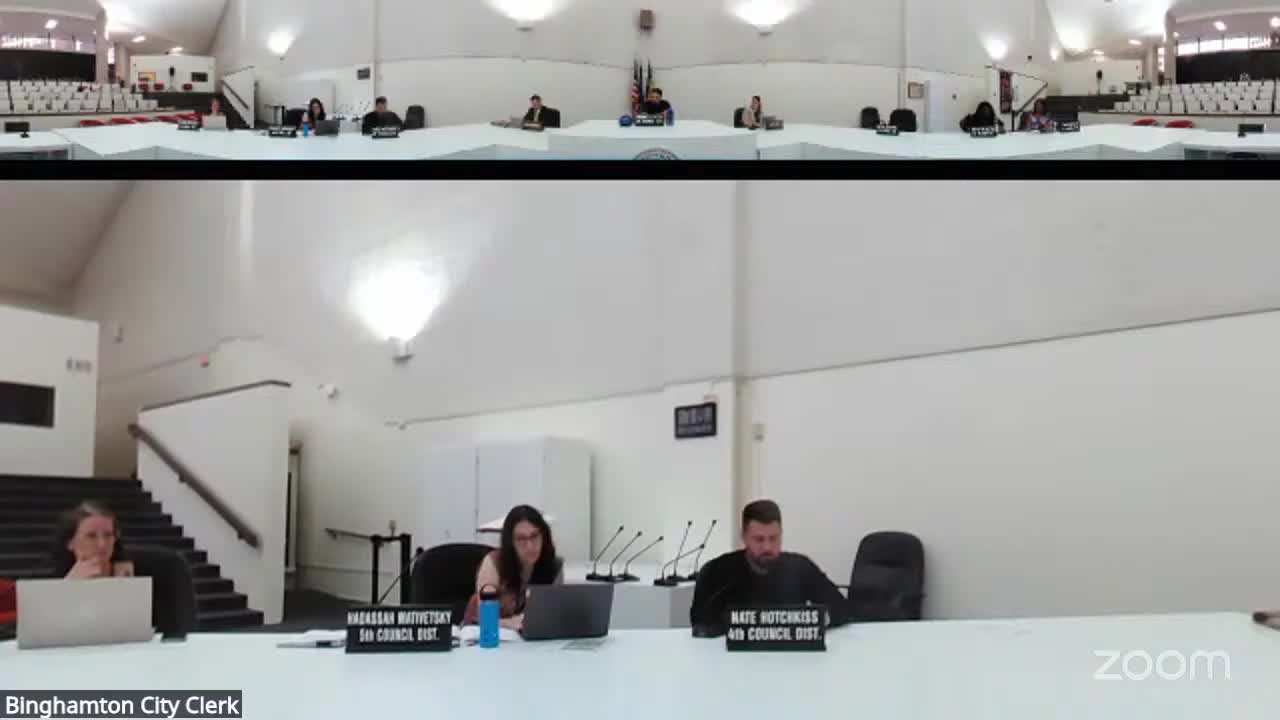Council member questions Binghamton Plaza escrow EAF bedrock figures, requests planning review