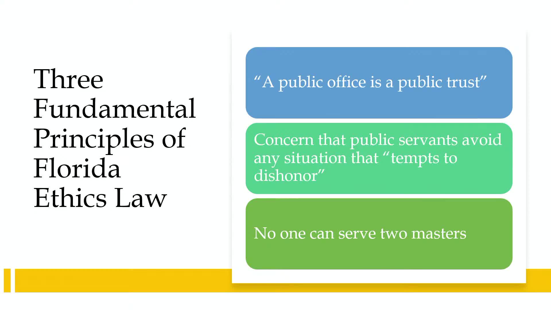 City attorney summarizes Florida ethics rules for commissioners