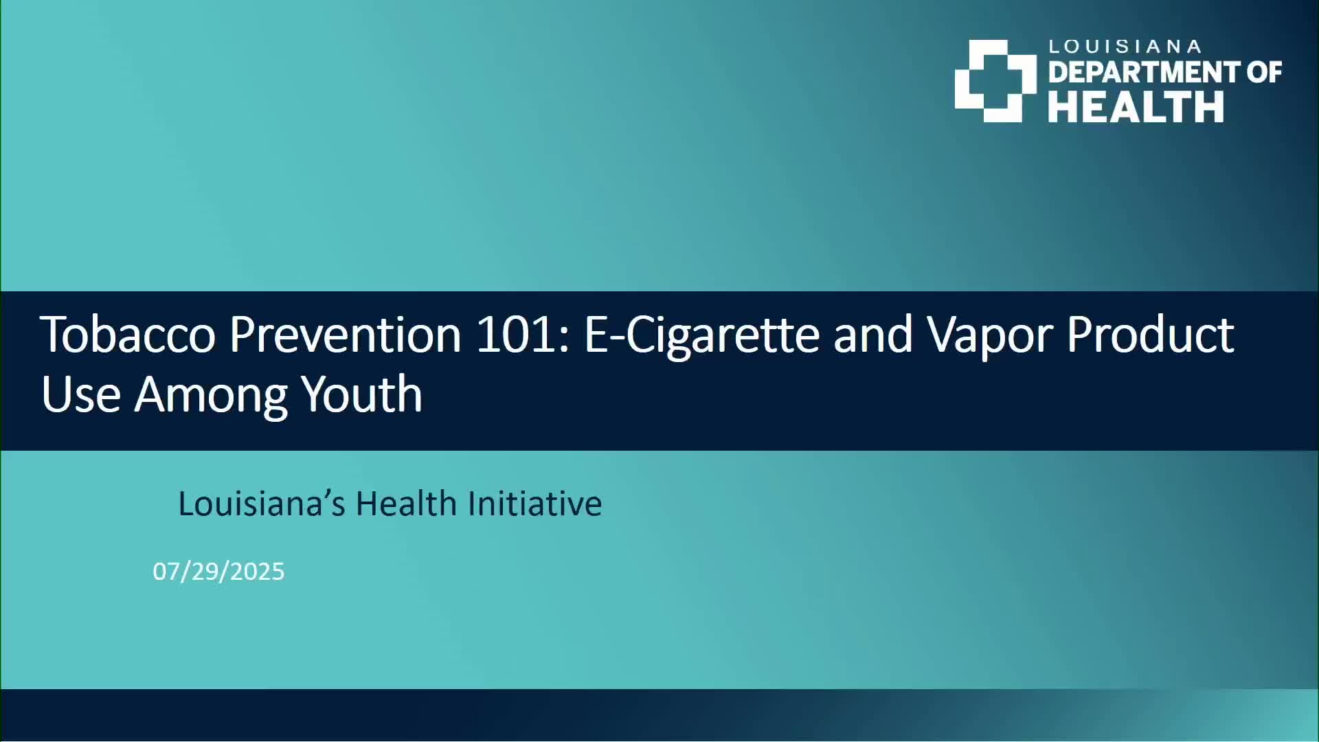 Louisiana Health Department Discusses Alarming Rise in Youth Vaping Rates