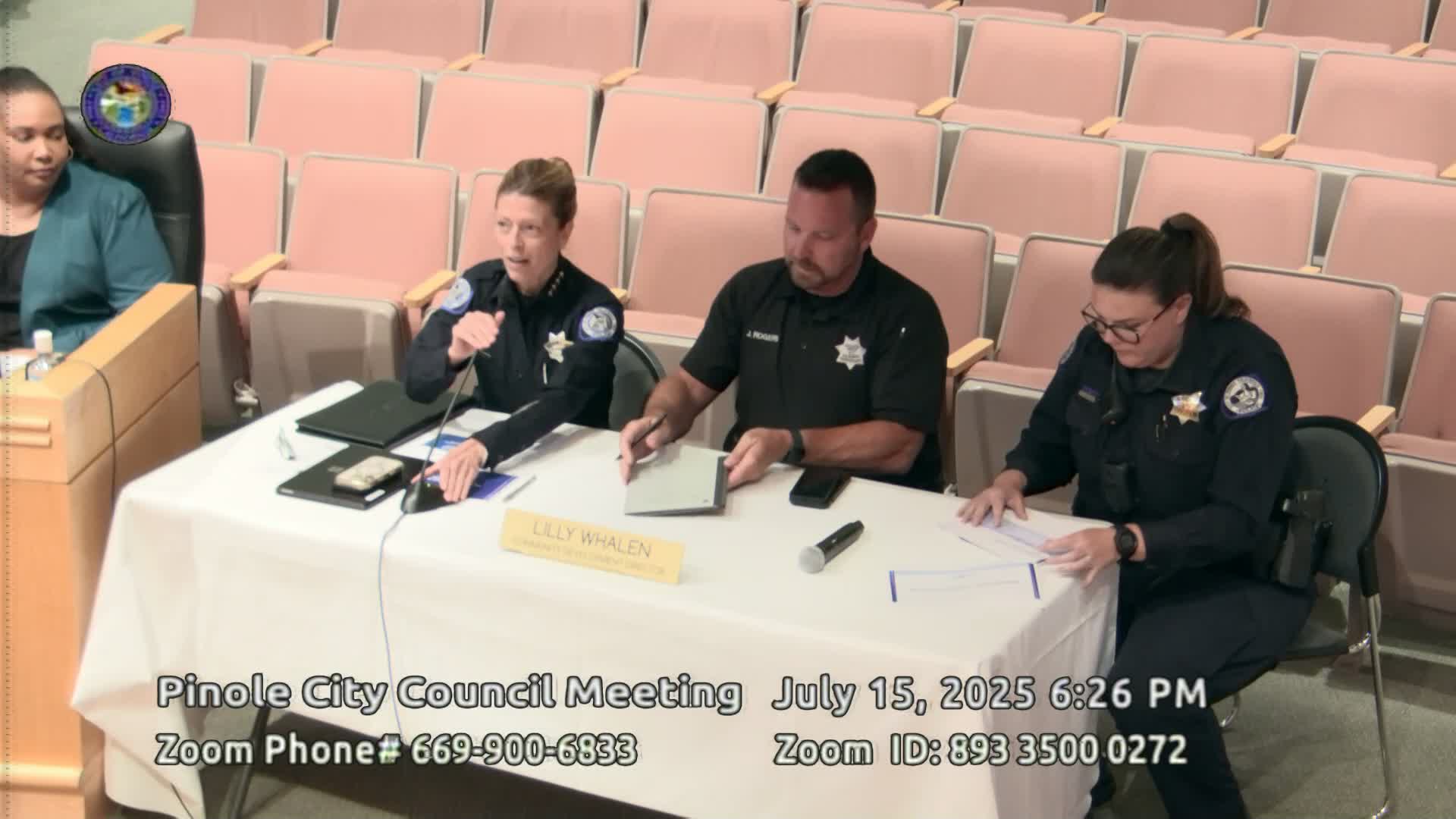 Pinole police present six‑month traffic report; cite equipment, staffing gaps and two grant awards