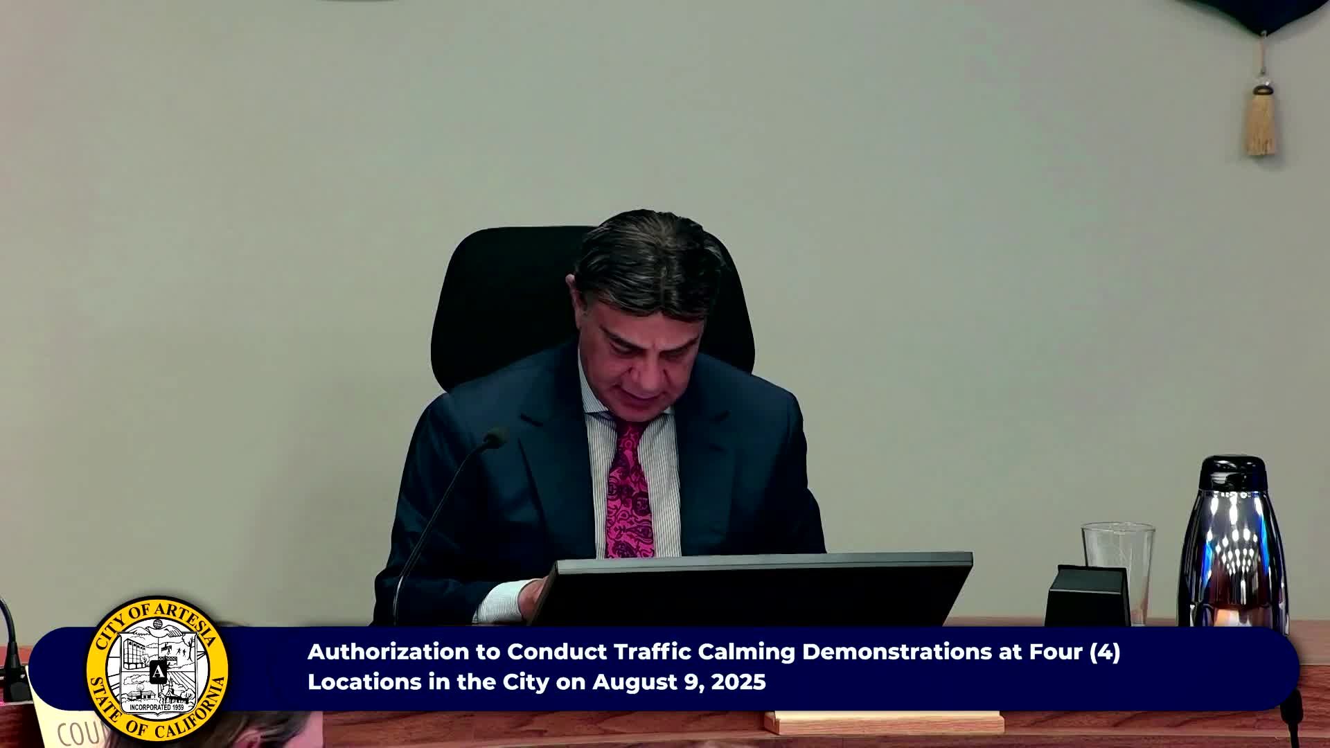 Artesia council approves Aug. 9 traffic‑calming demonstrations after staff secures SCAG grant support