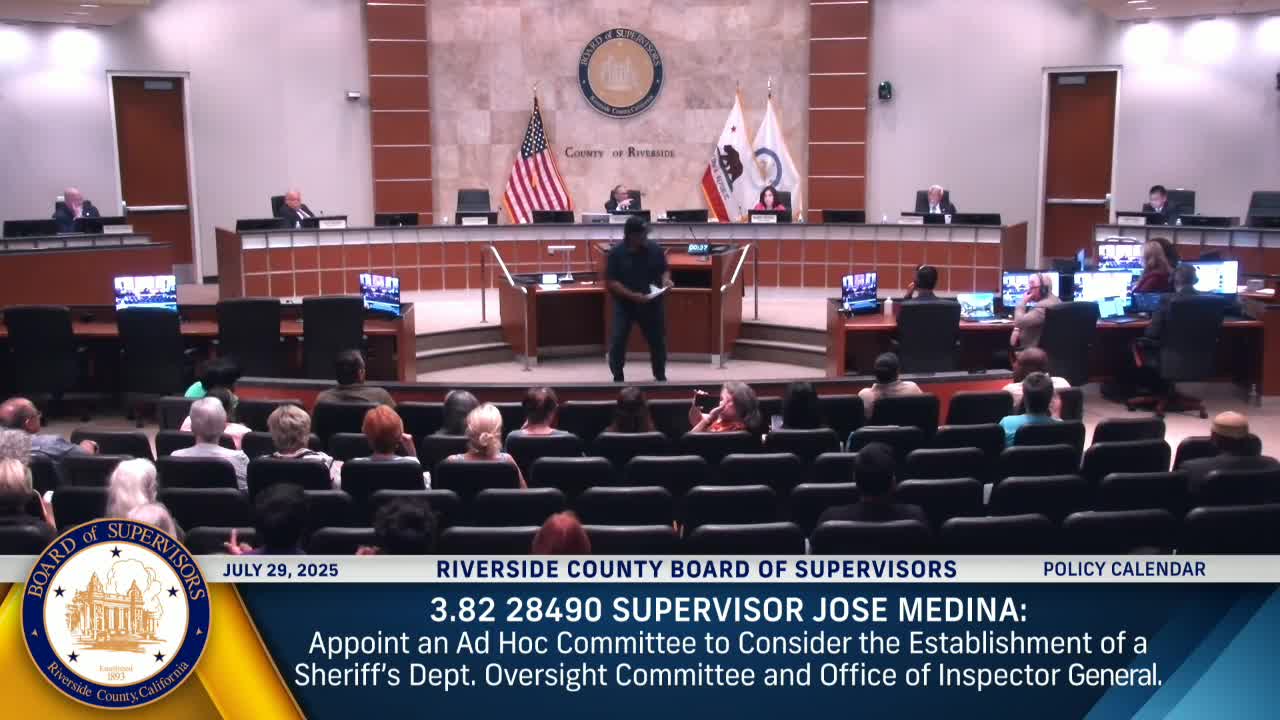 Riverside County Residents Push for Civilian Oversight Committee for Sheriff's Department