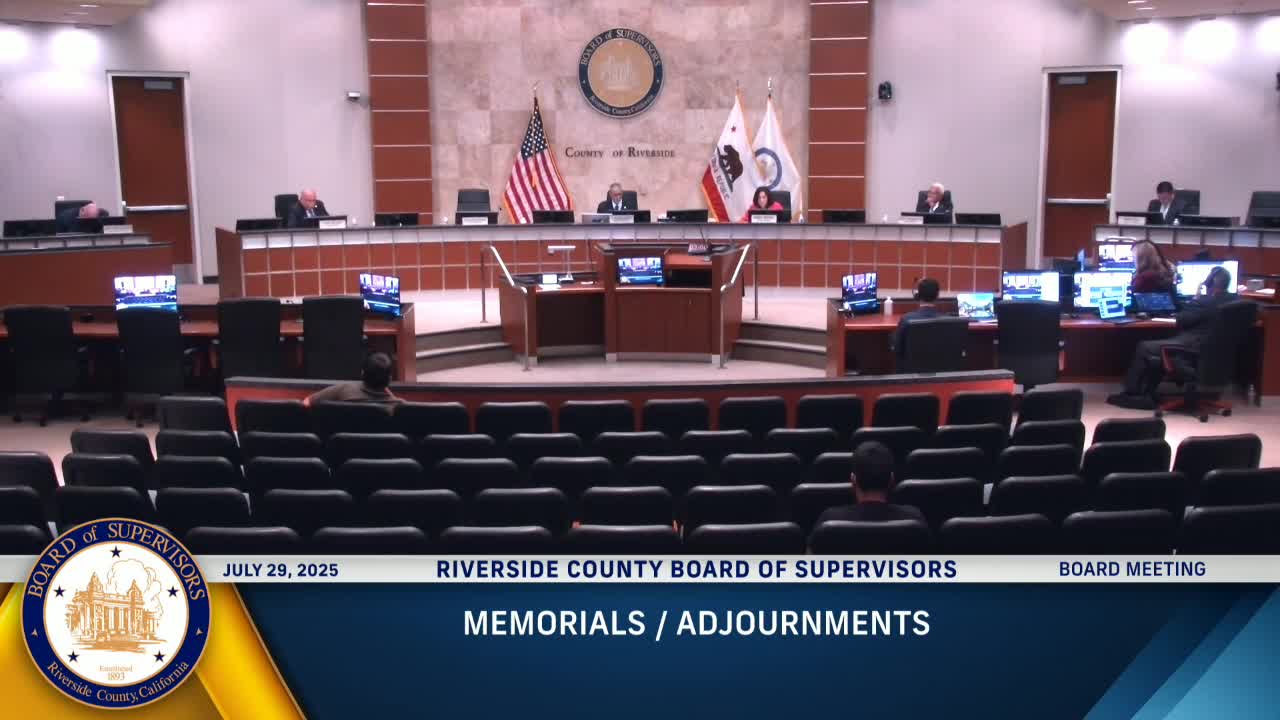 Riverside County Honors Legacy of John Elvin Downs and Remembered Public Servants