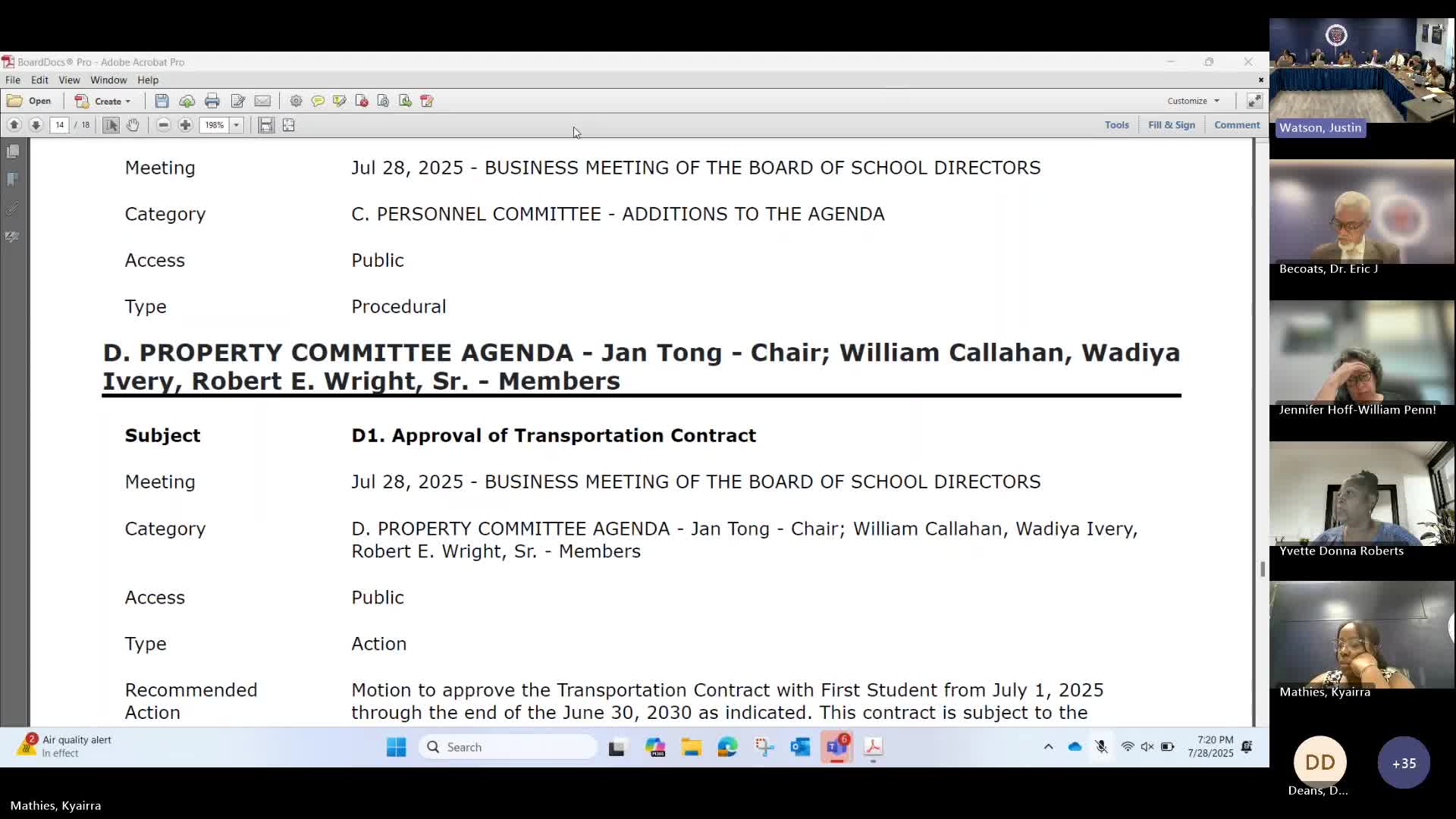 Board approves transportation contract; members press for alternative vendors after performance complaints