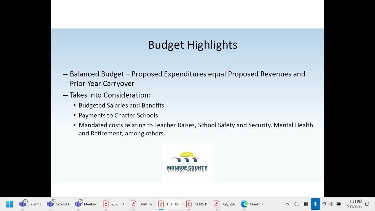 School Board Reviews $29M Balanced Budget Amid Enrollment and Federal Funding Uncertainties