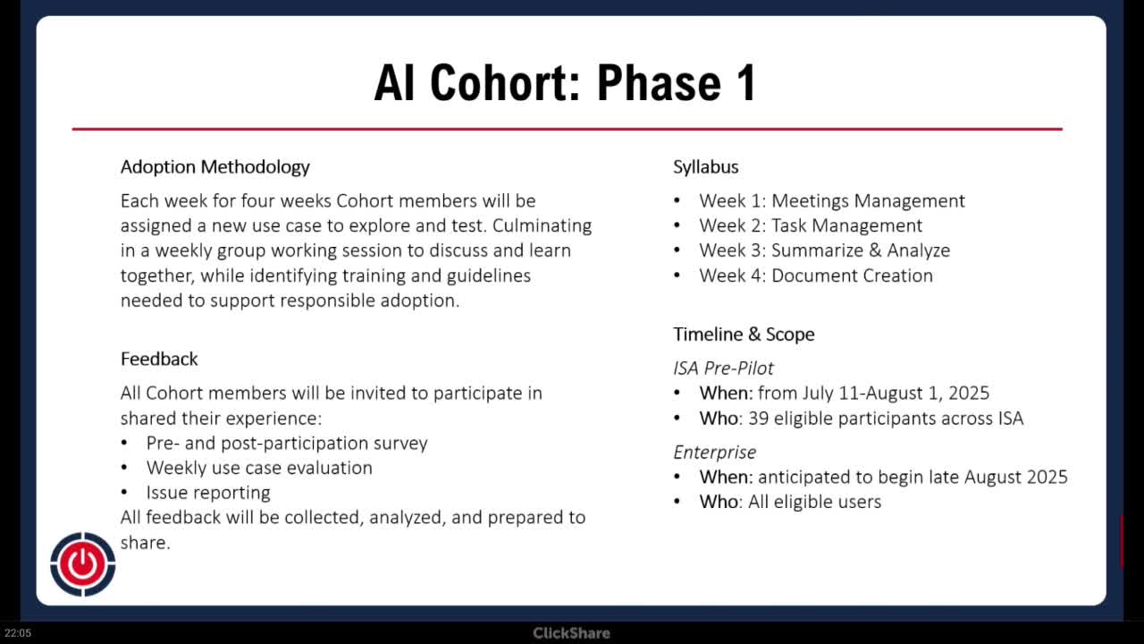 Training Cohort Prepares for Copilot Deployment in Late August