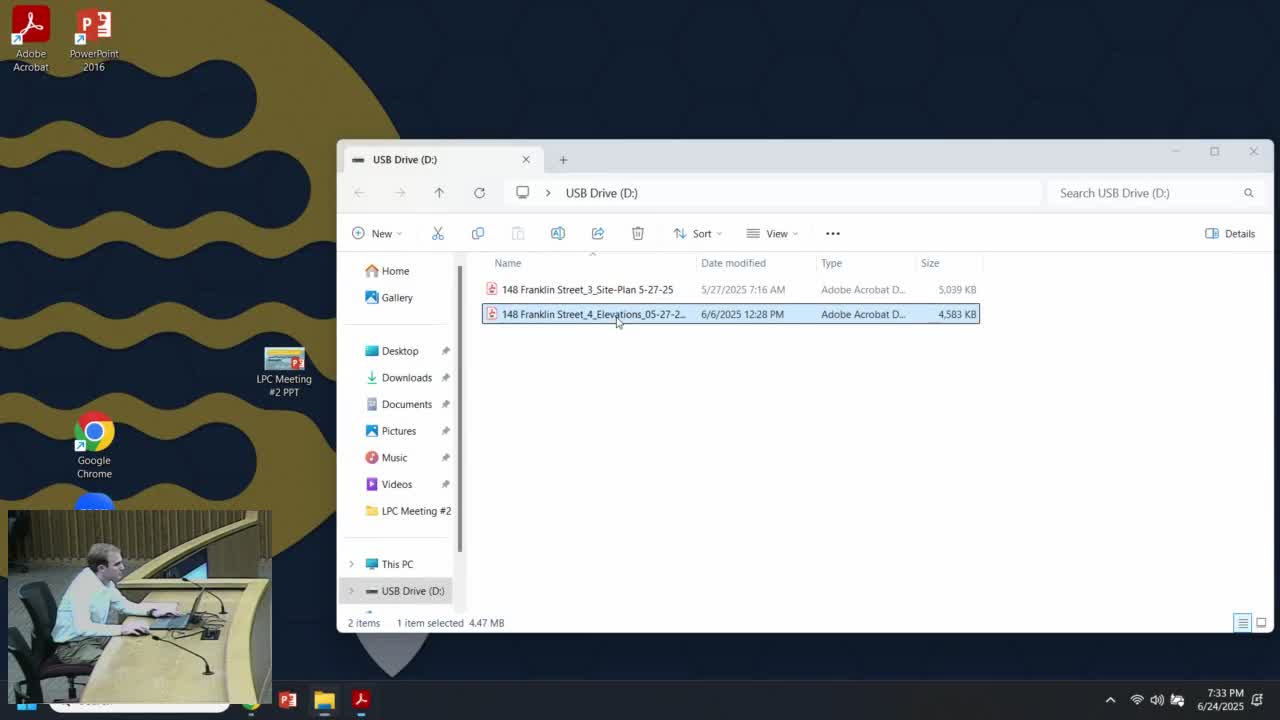 Owner seeks architectural review escrow for conversion of 148 Franklin Street to three units; board asks for preservation-minded details
