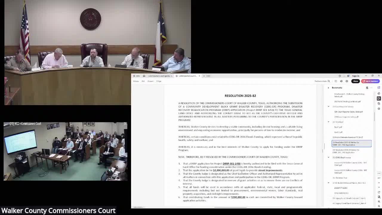 Commissioners approve resolutions to pursue $4 million in Texas GLO disaster recovery reallocation funds