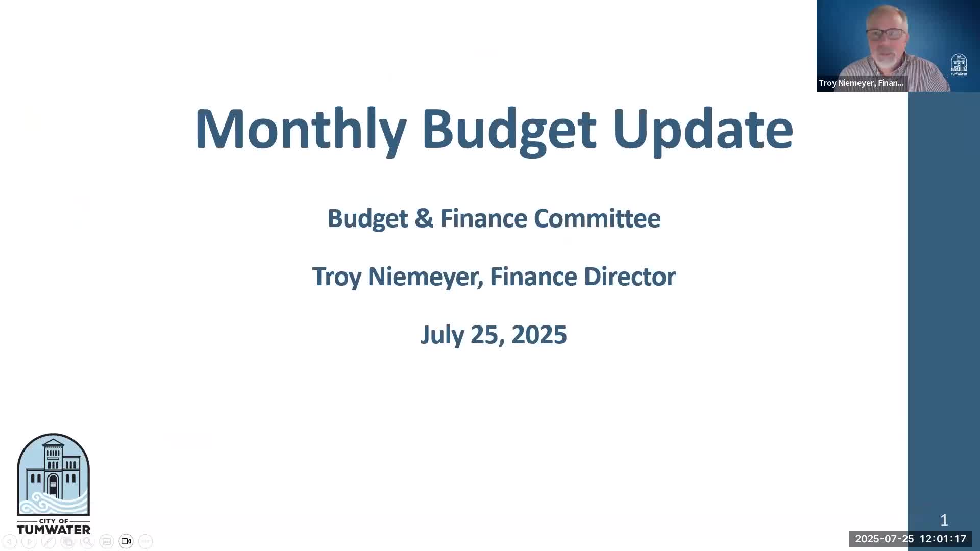 Tumwater finance director reports small June sales-tax rebound; audit set to begin Aug. 1