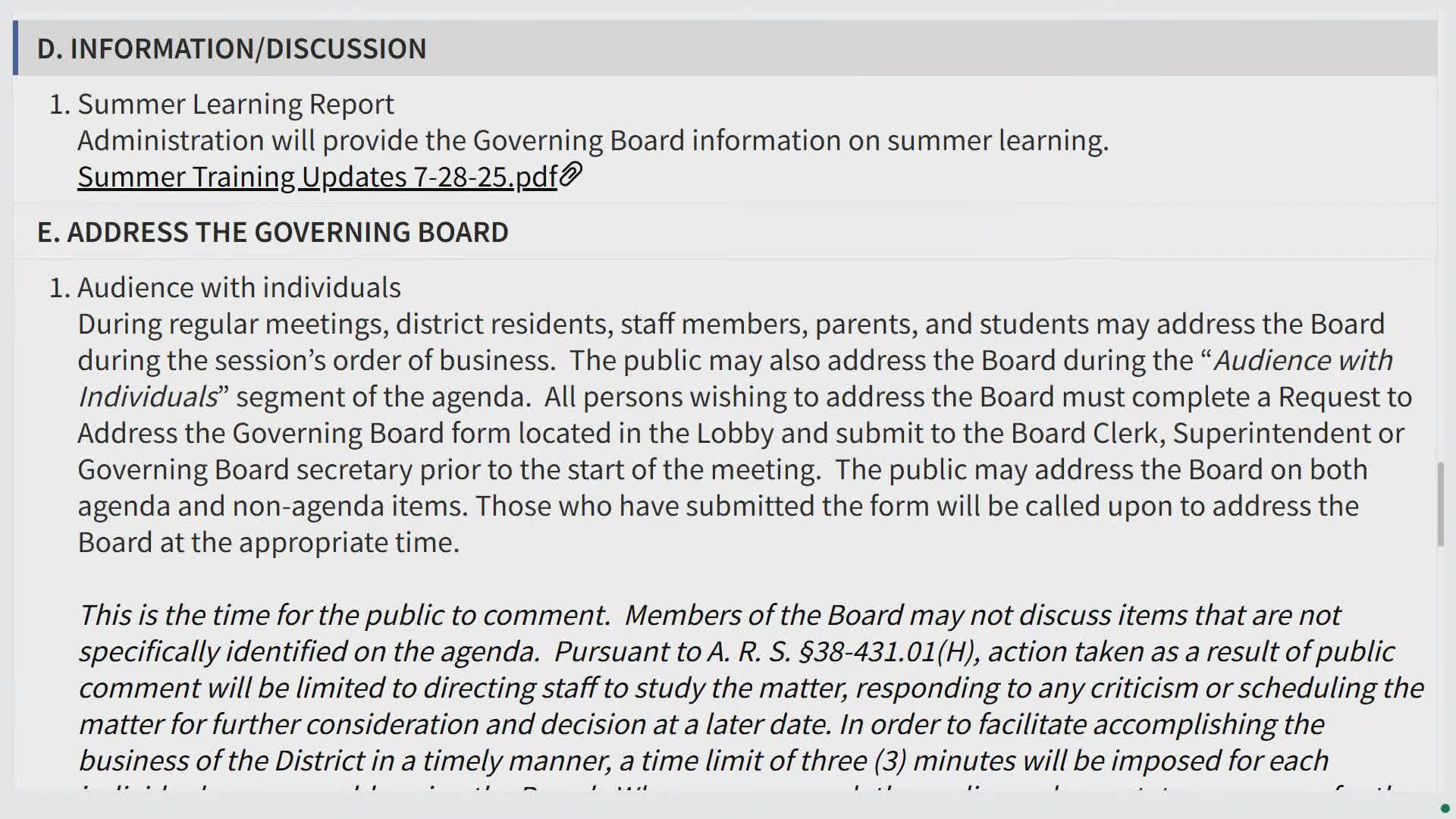 Dysart School District Reports on Summer Educator Preparation and Curriculum Workshop Success