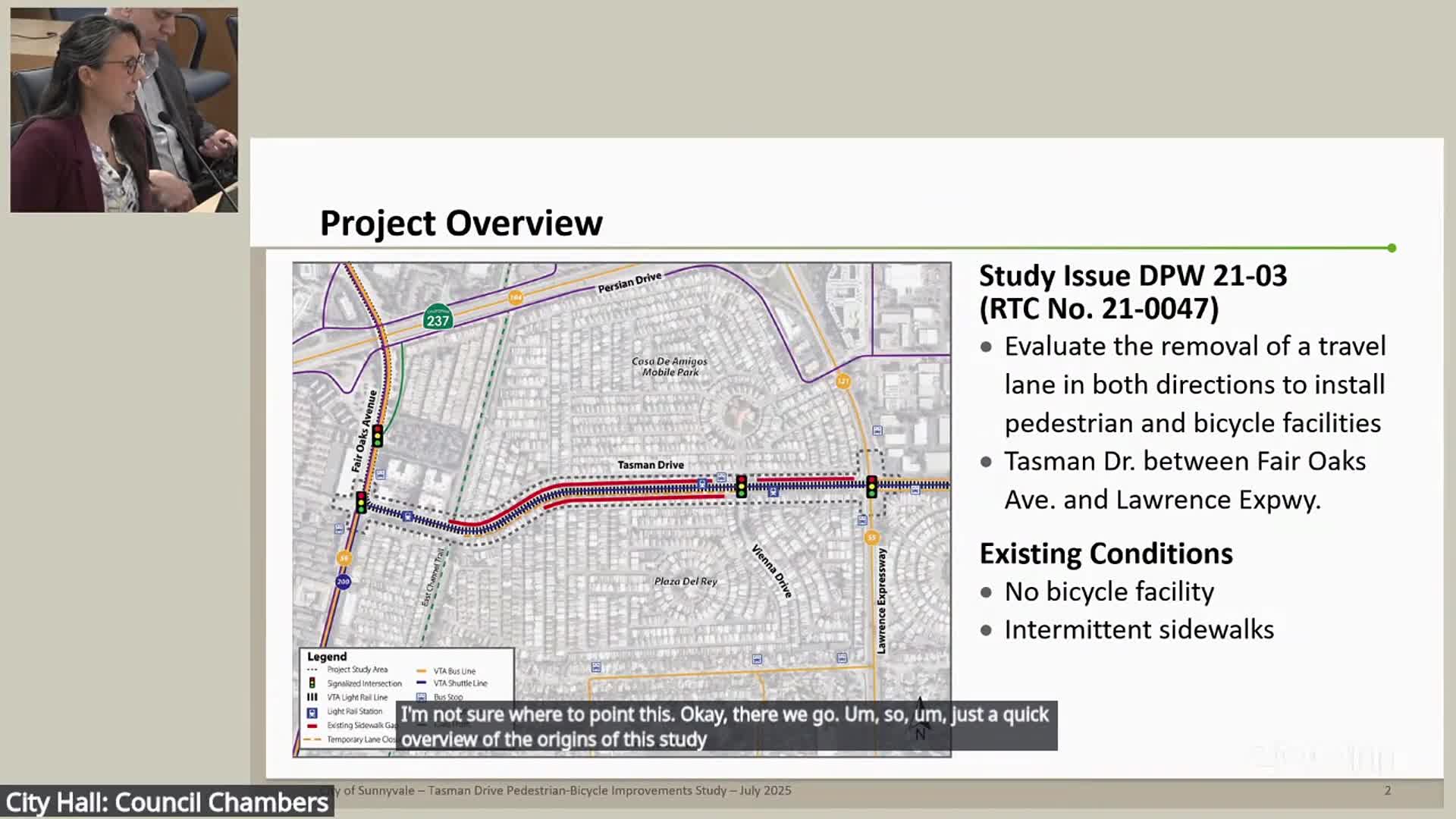 Sunnyvale Council Evaluates Tasman Drive Pedestrian and Bicycle Facilities Proposal