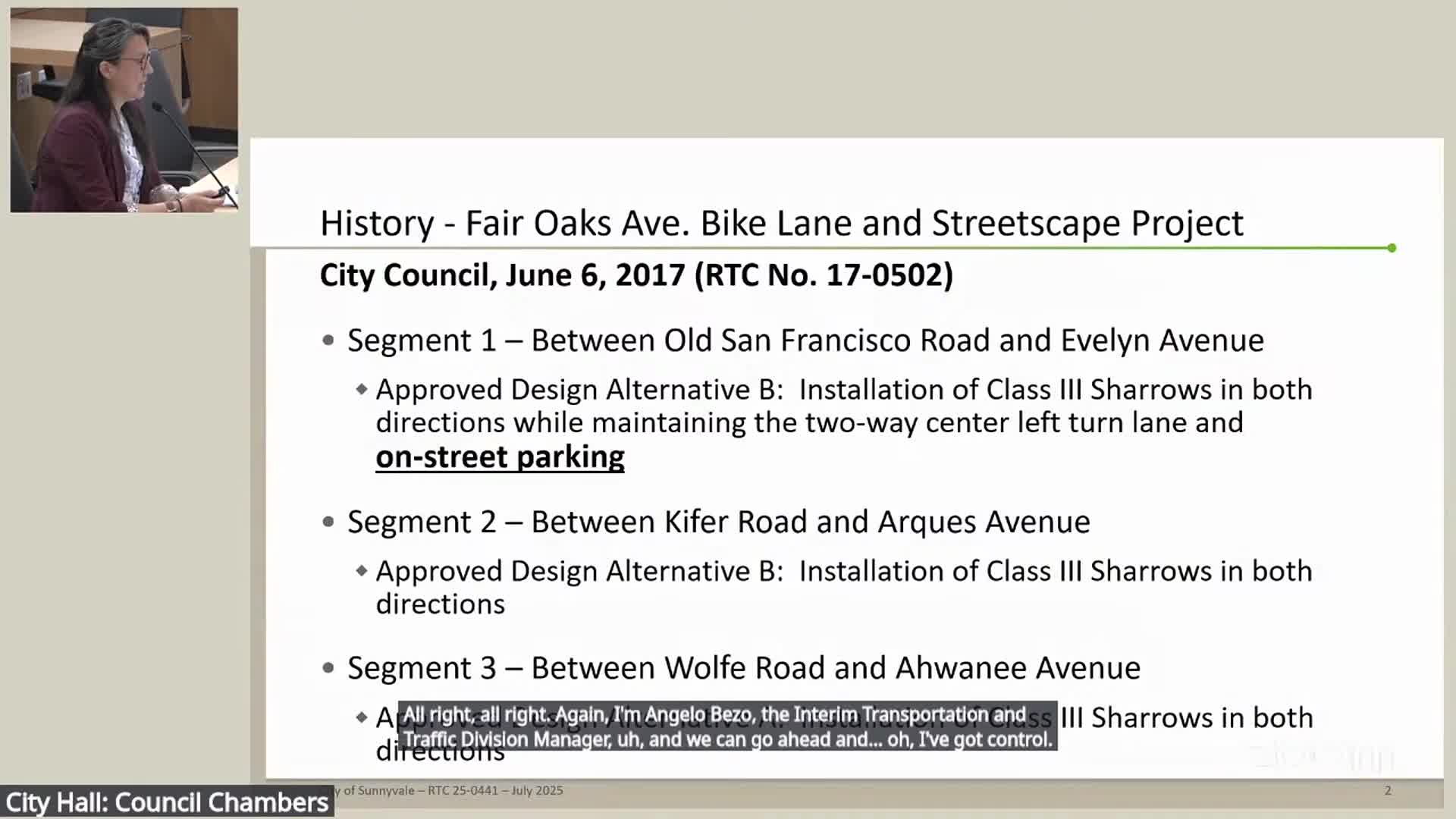 City Council Reviews On Street Parking Adjustments Along Fair Oaks Road