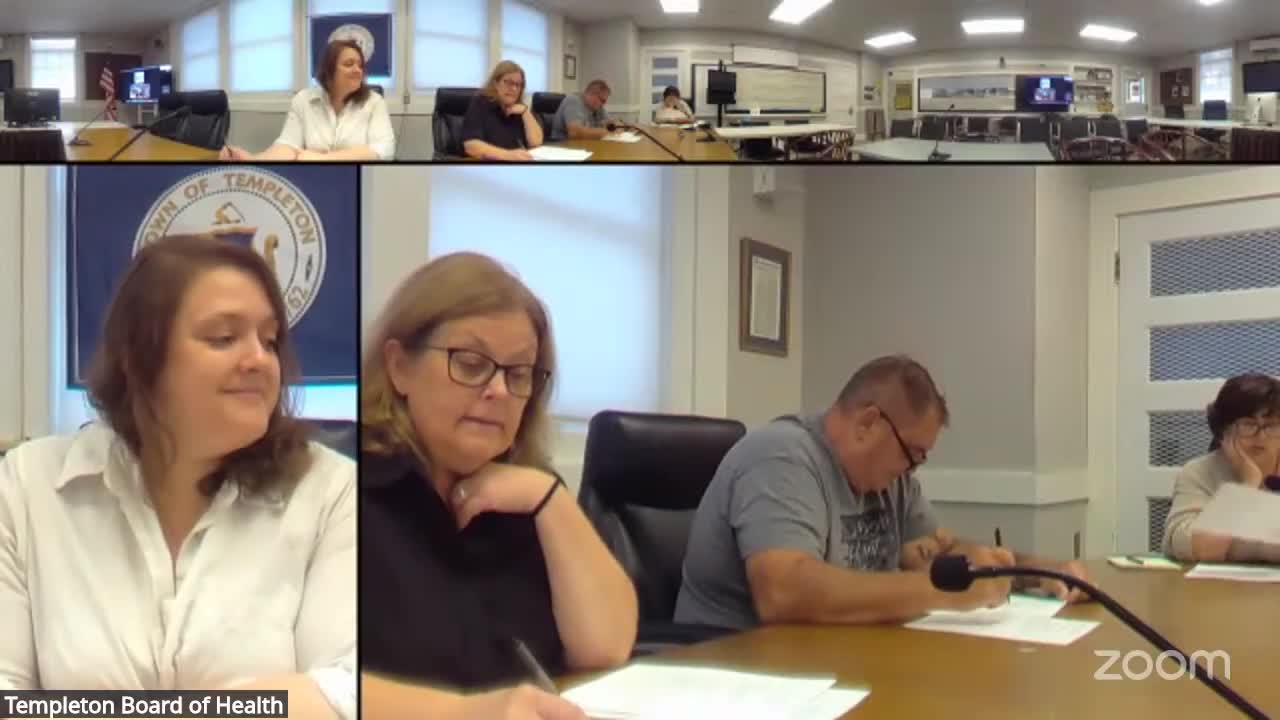 Templeton health staff report ongoing housing code enforcement and pending septic loan at 44 Michaels Lane