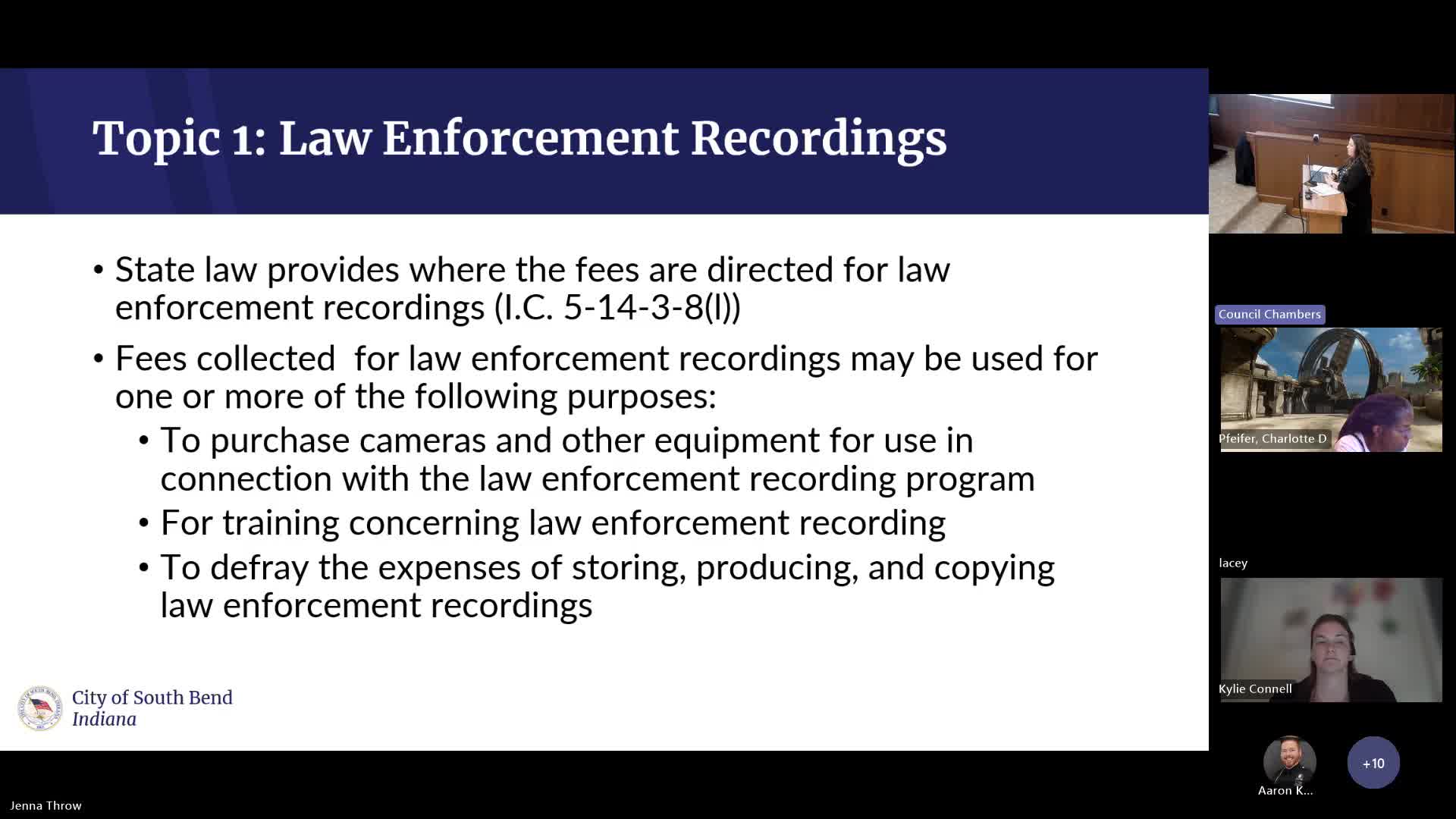 South Bend Council Reviews Ordinance for Police Body Camera Fee Structure