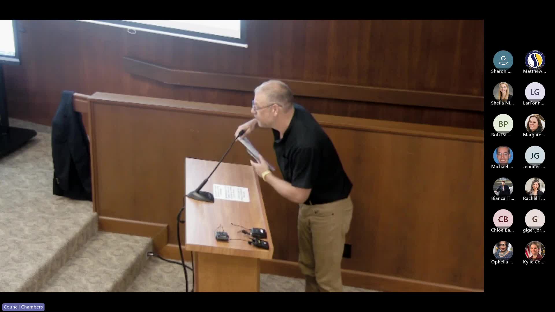 Jordan Geiger criticizes fee structure for public records at South Falcon Street meeting