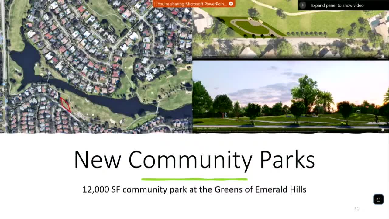 Emerald Hills and Cloisters Propose Community Pocket Parks Maintained by Developers