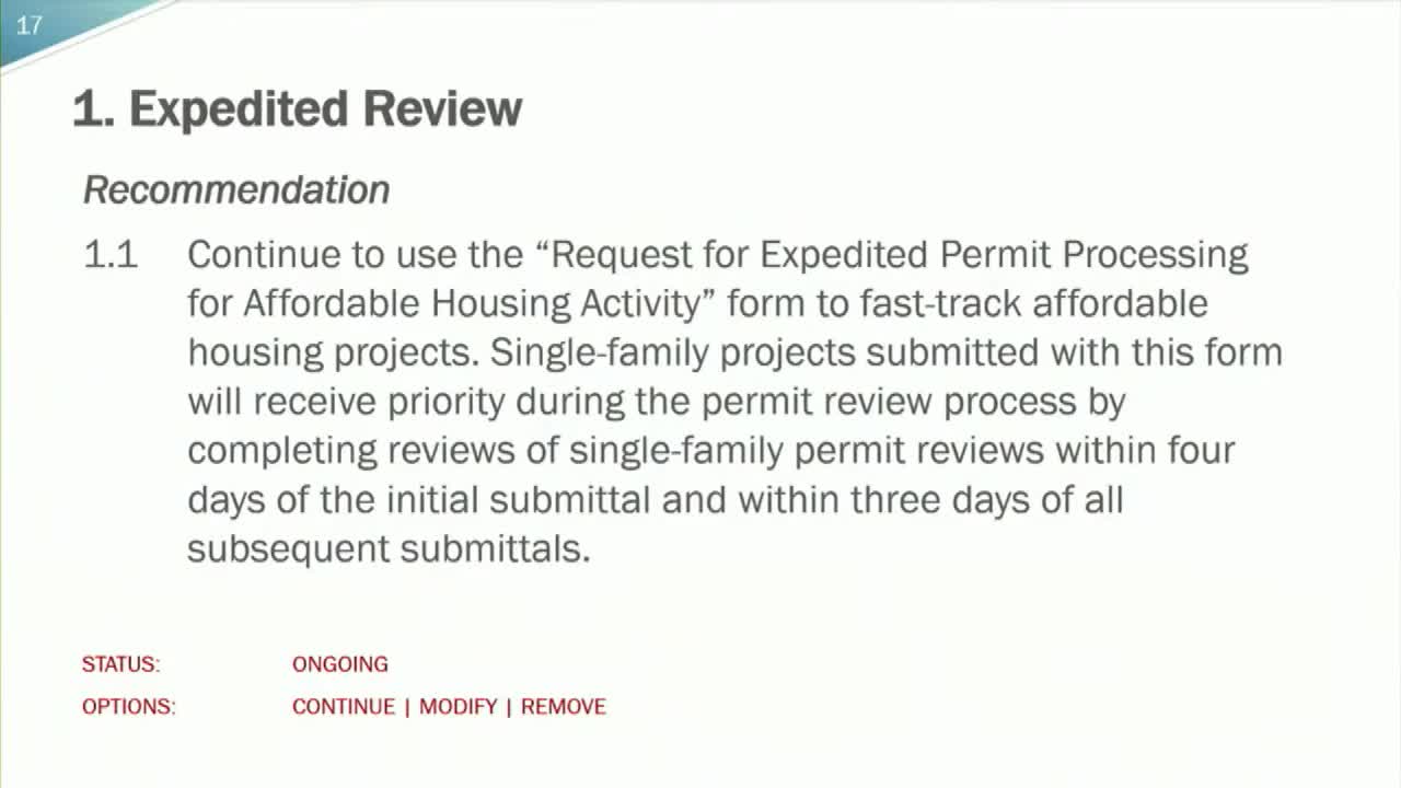 Housing Committee Endorses Expedited Review Process for Affordable Housing Projects