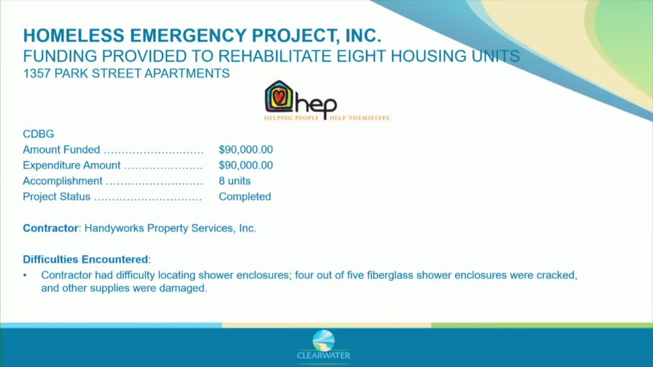 Clearwater Board Reviews Completion of Multiple Community Improvement Projects