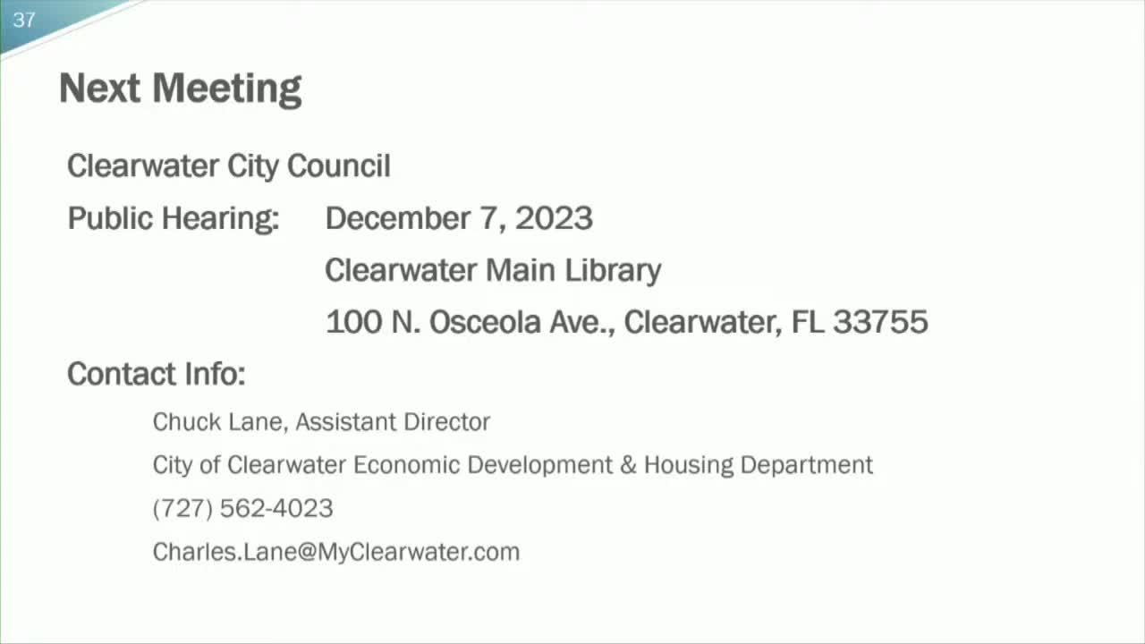 Clearwater Committee Approves Local Housing Incentive Strategy for City Council Review