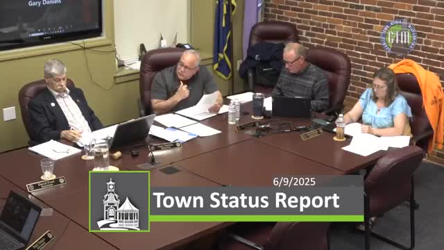 Board told bandstand finishing work is nearly complete; final payment likely to come from DPW building maintenance pending reimbursements