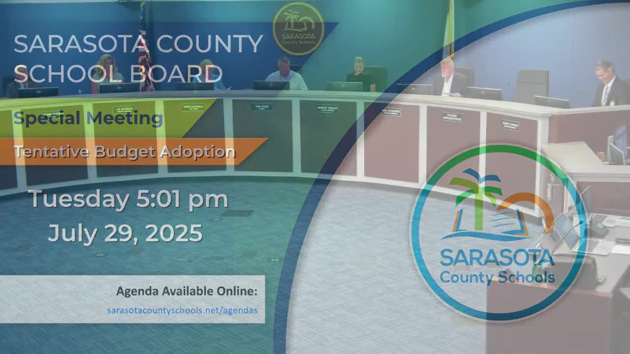 Sarasota County School Board adopts tentative 2025-26 millage rates and tentative budget amid federal funding concerns