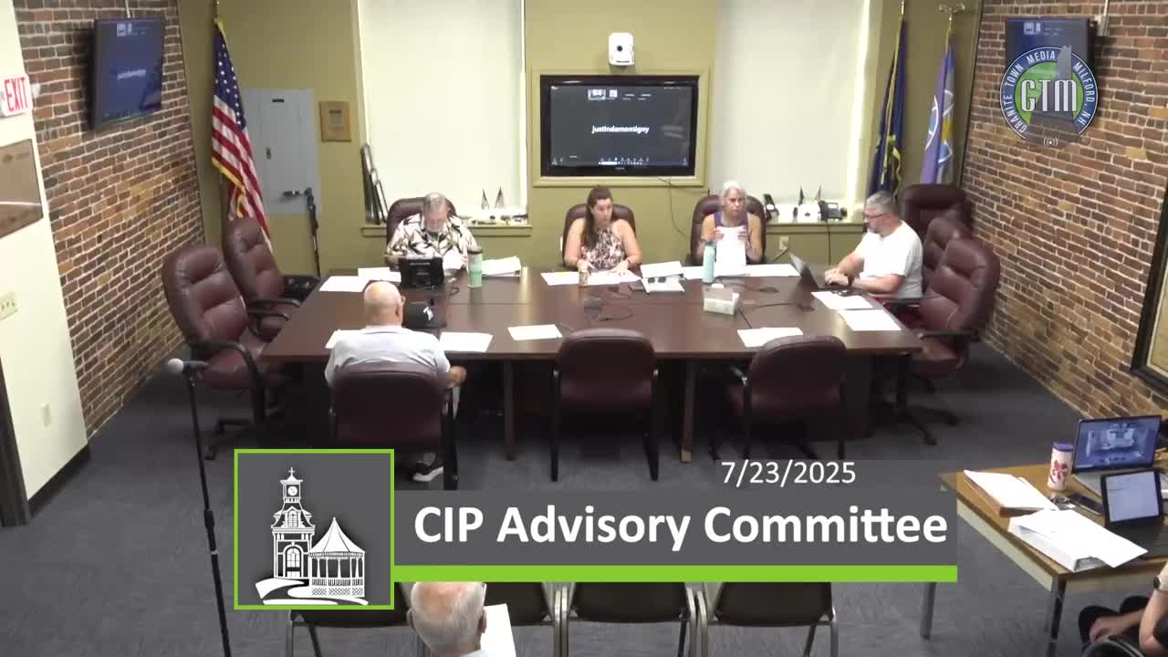 CIP advisory committee votes to forward draft capital improvements plan to planning board with edits