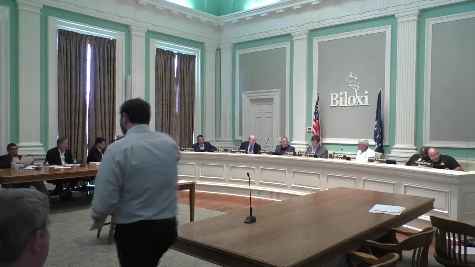 Council enters closed session on Maison LLC litigation, returns with no action