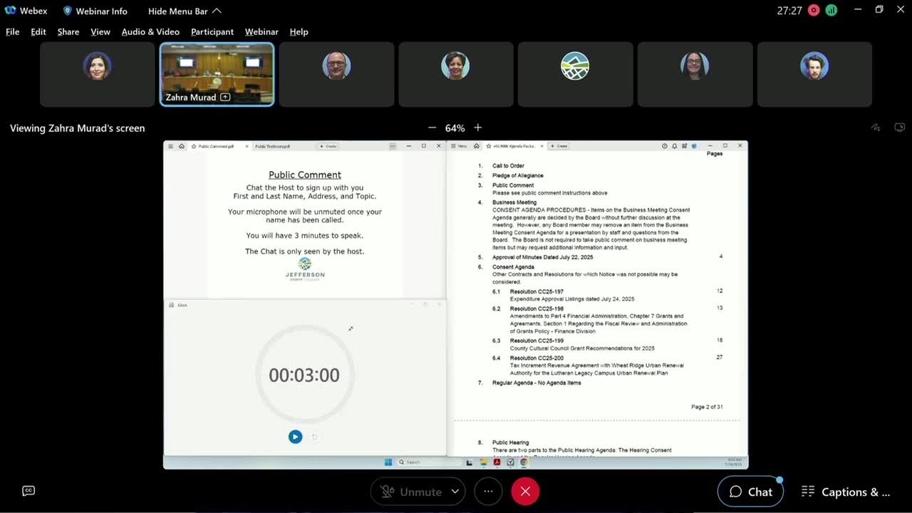 Jefferson County commissioners approve minutes and four consent items