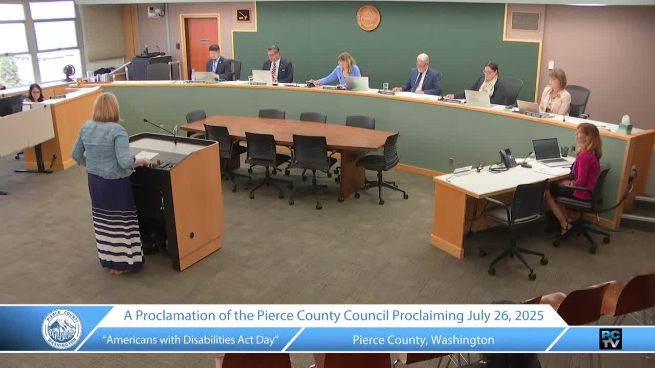 Pierce County proclaims July 26 as Americans with Disabilities Act Day