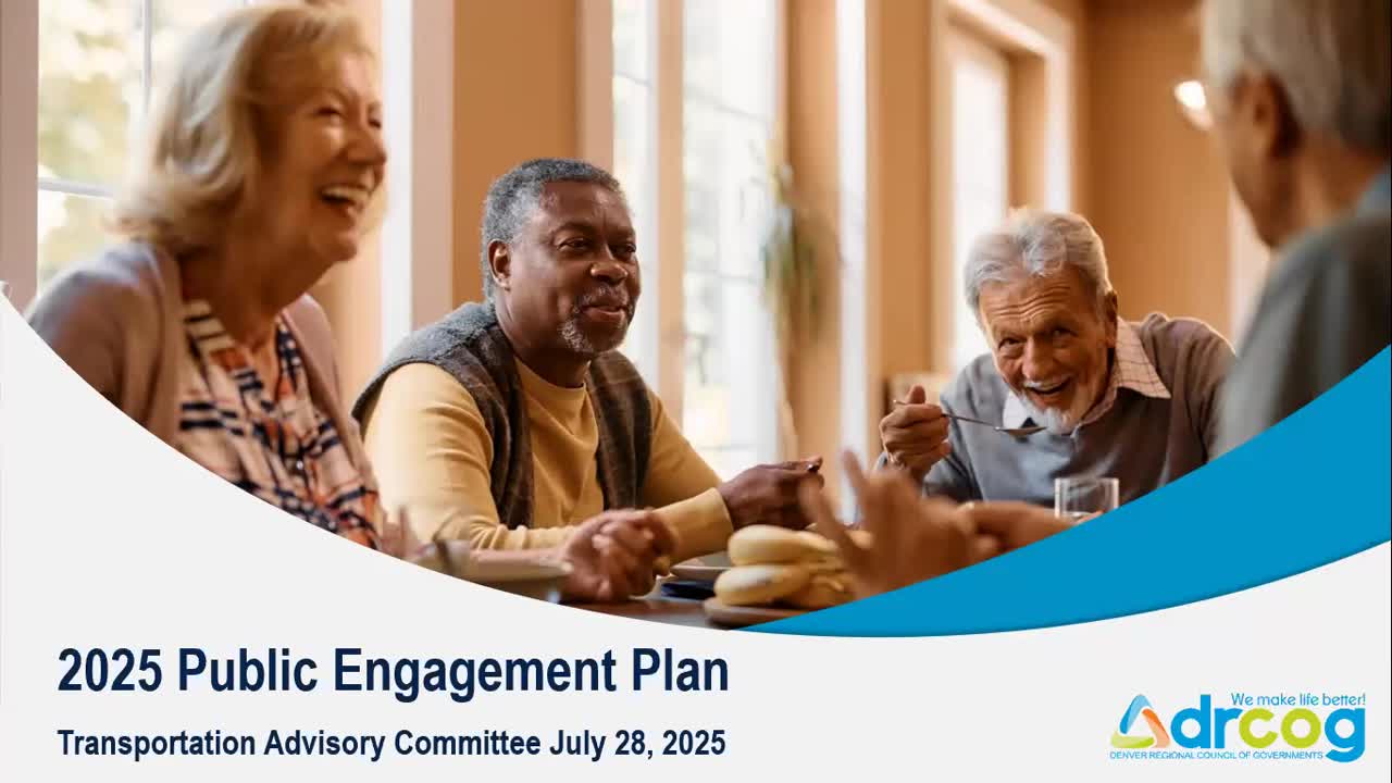 DRCOG TAC recommends adoption of updated 2025 Public Engagement Plan