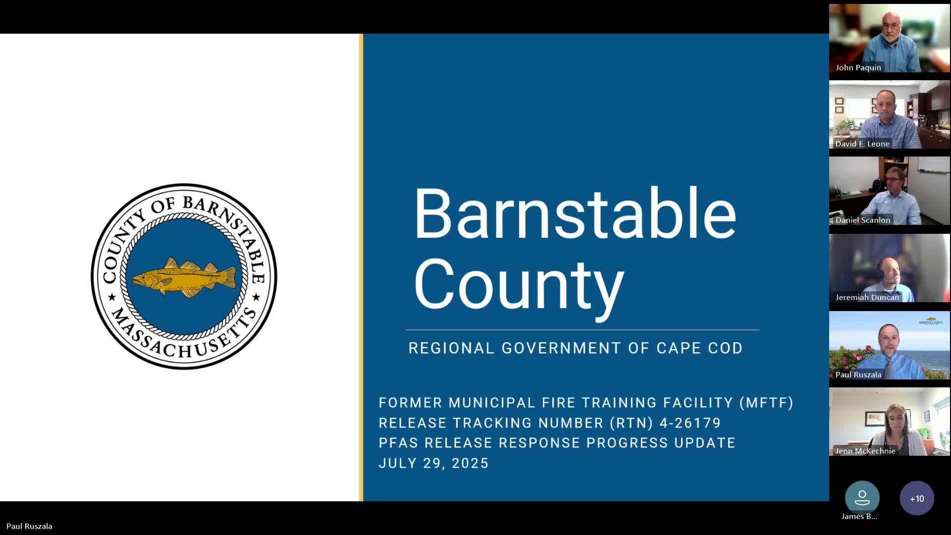 Barnstable County updates community on PFAS response at former fire training site