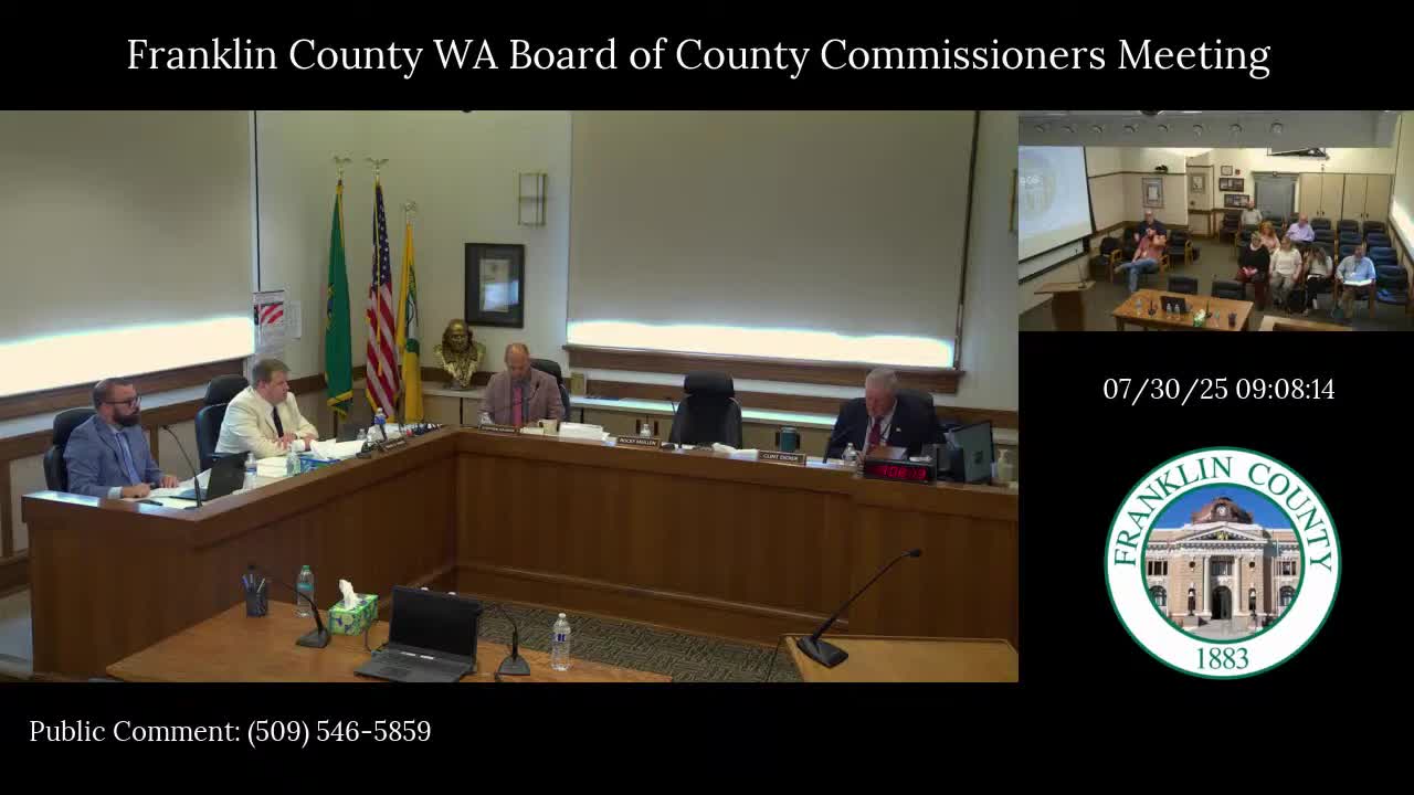 Franklin County Commissioners Review Petition to Vacate West Drady Street Right of Way