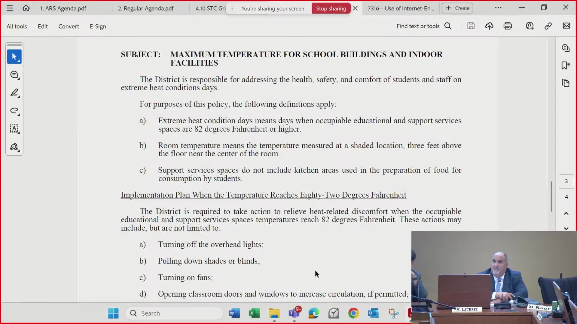 School Board Reviews Air Conditioning Policy and Approves Special Education Initiatives